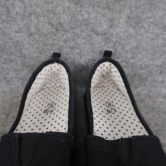 Casual Shoes Womens 6 7 Slip On Loafer Flats Sneakers Comfort Canvas Black - Picture 3 of 12